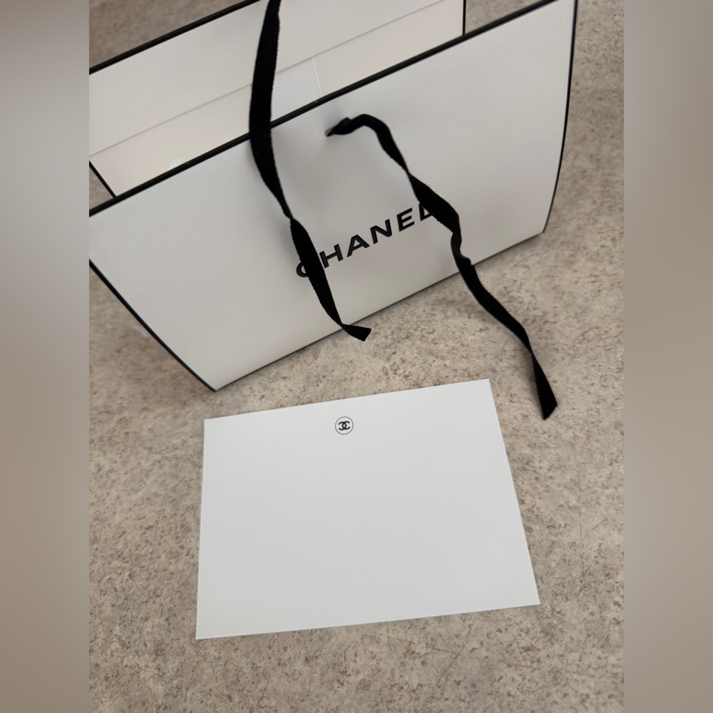Chanel Gift Box with Black Ribbon and Card